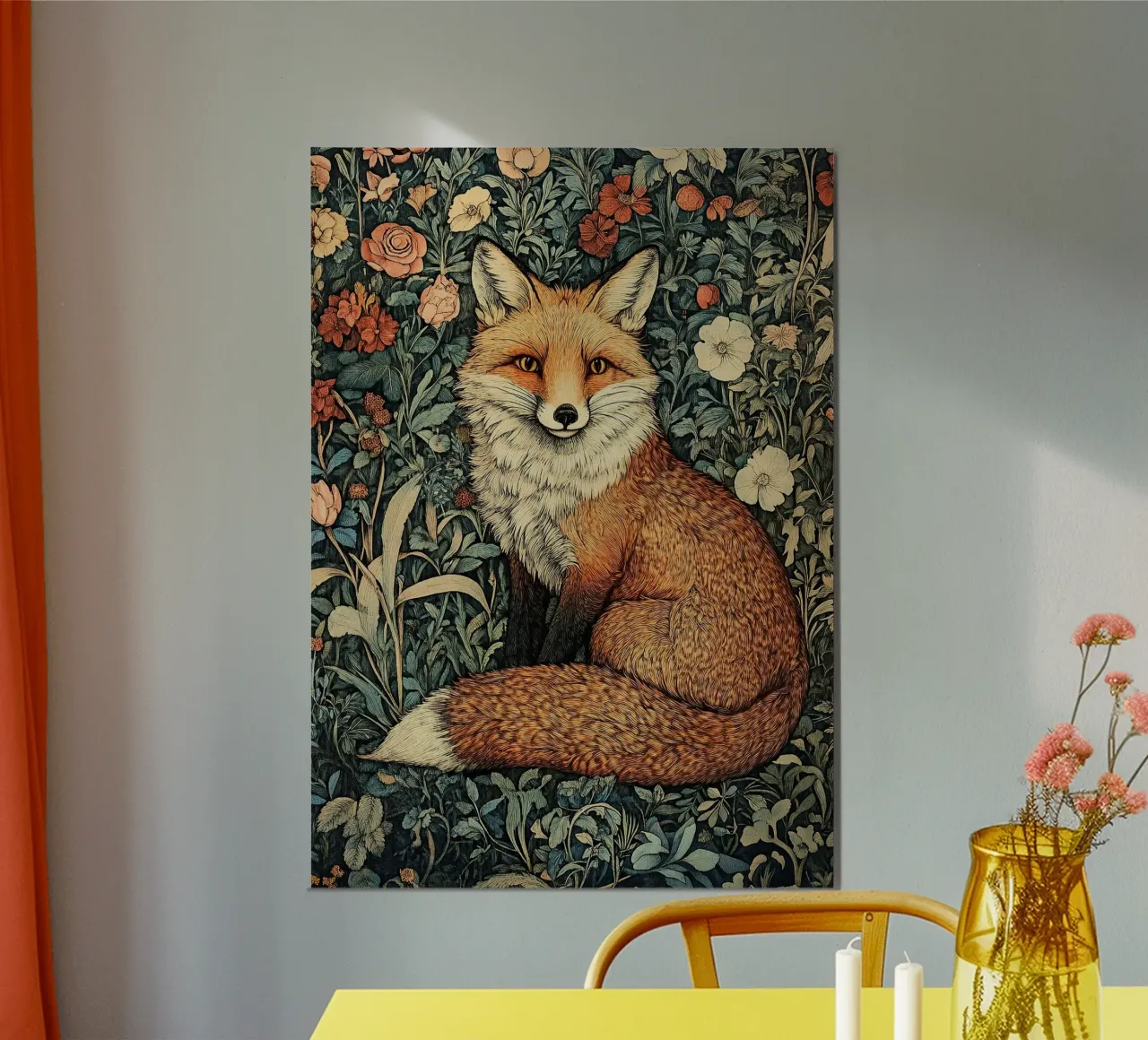 William Morris - Fox poster con telaio in plastica da Botanical Art Studio