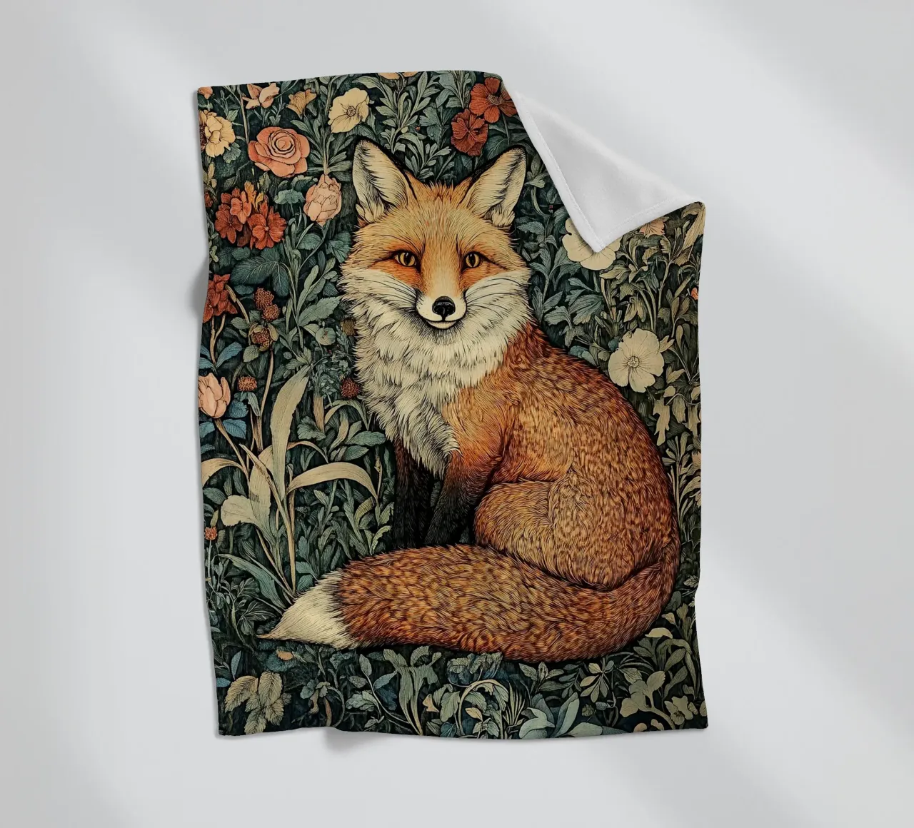 William Morris - Fox coperta in pile da Botanical Art Studio