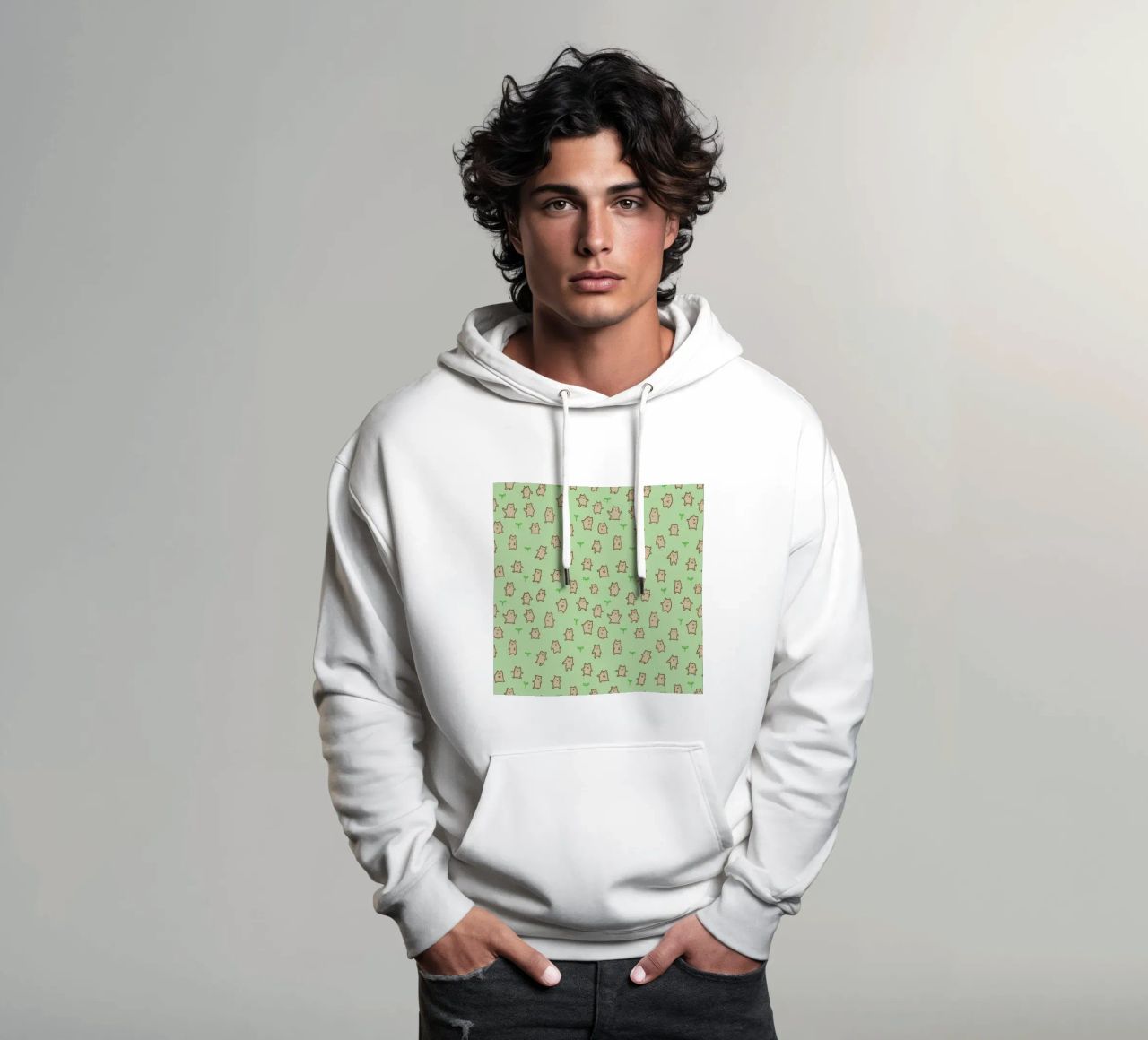 Tiny Bears Pattern sudadera con capucha de Sophie Corrigan