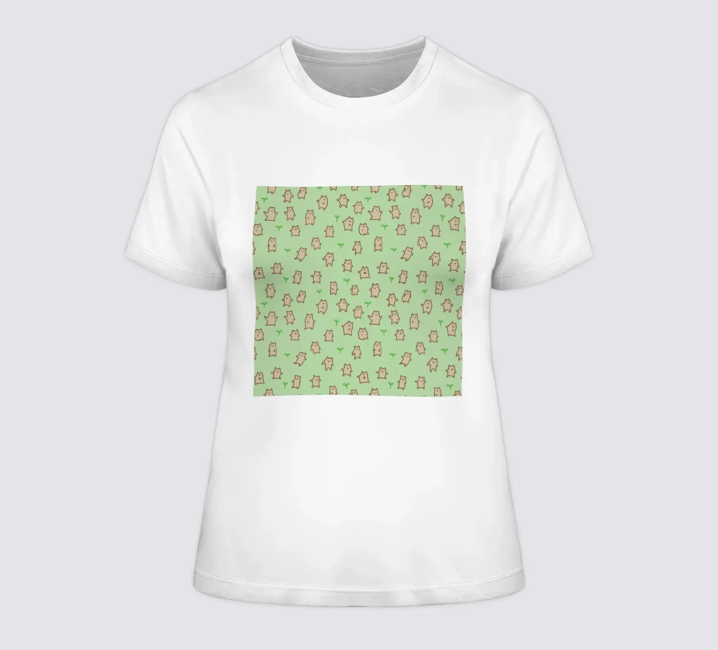Tiny Bears Pattern dames t-shirt getailleerd van Sophie Corrigan