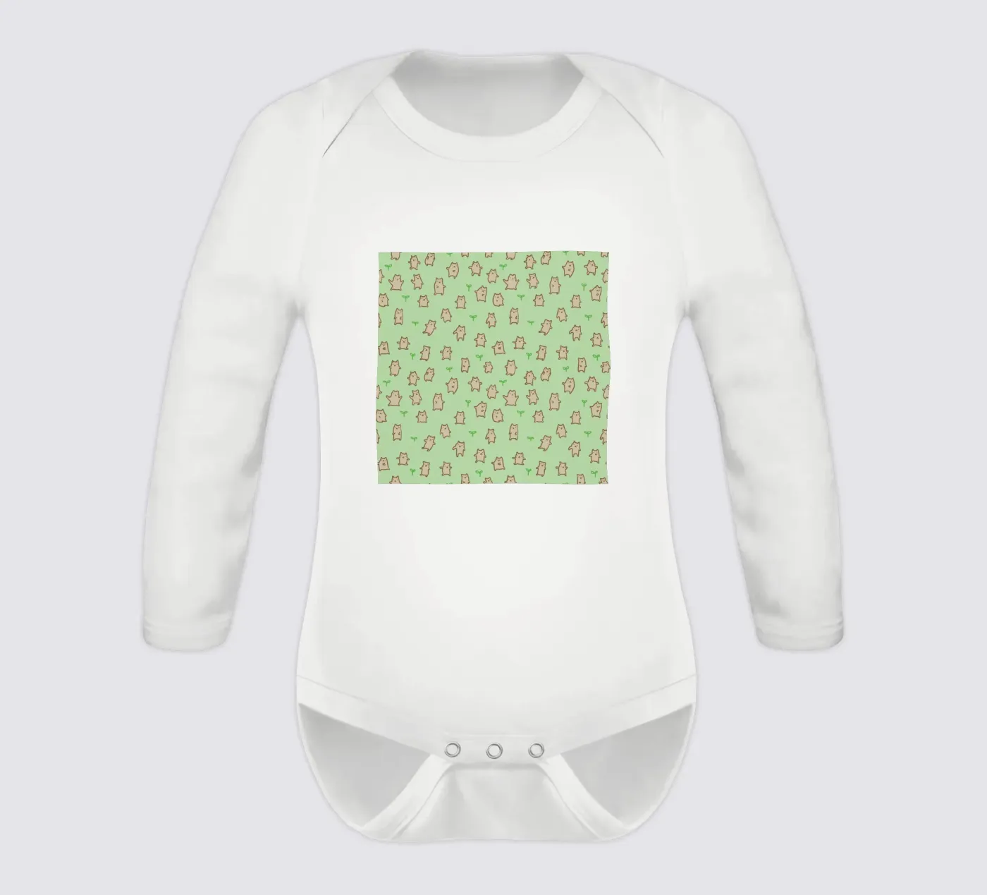 Tiny Bears Pattern Langarm Babybody von Sophie Corrigan