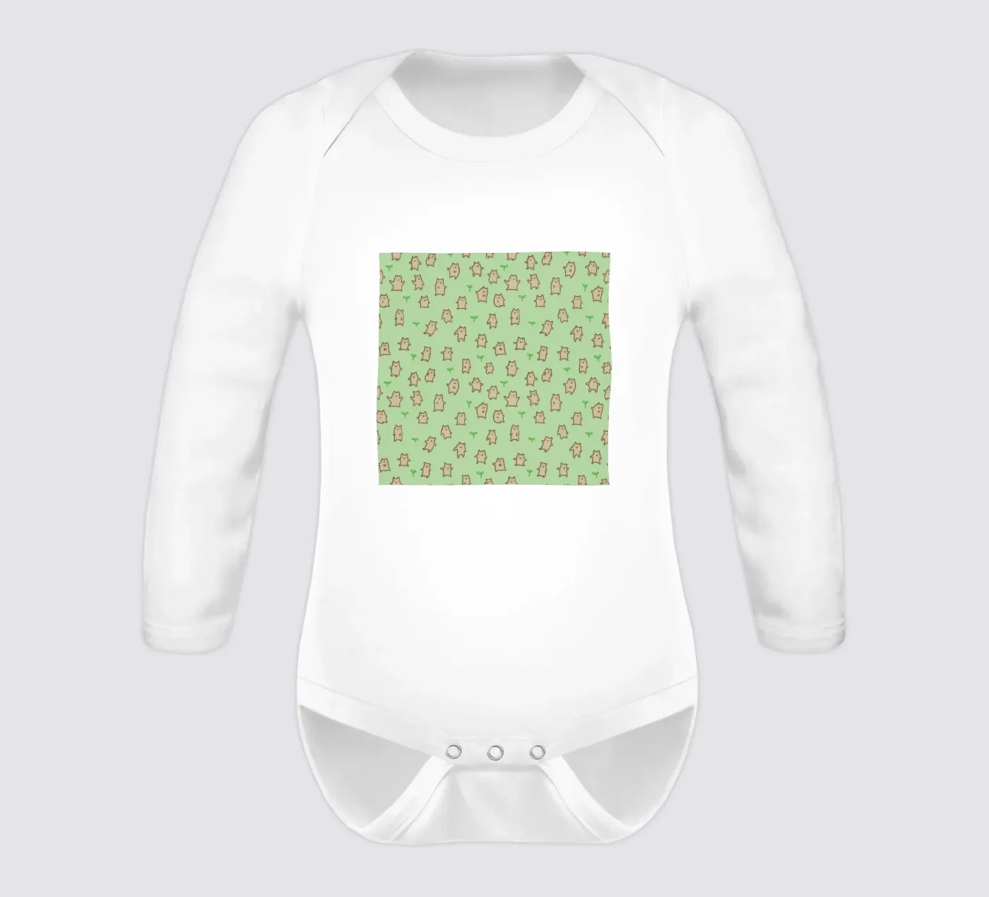 Tiny Bears Pattern Langarm Babybody von Sophie Corrigan