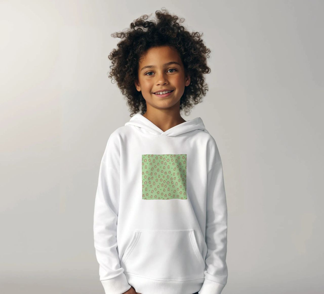 Tiny Bears Pattern felpa bambino con cappuccio da Sophie Corrigan