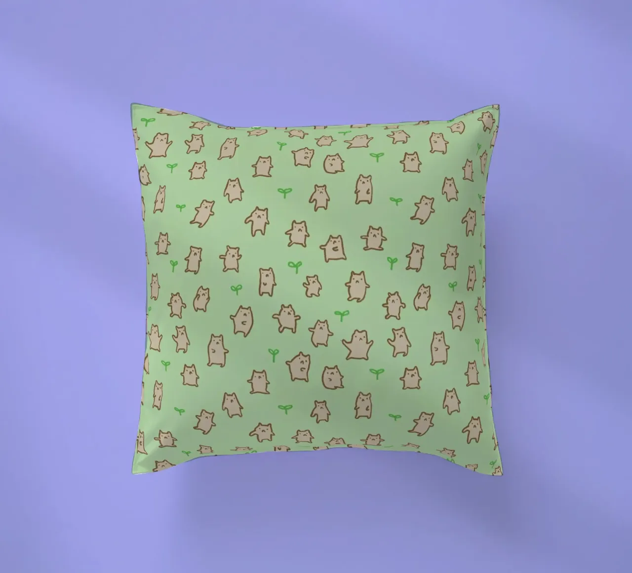 Tiny Bears Pattern decorative cushion by Sophie Corrigan