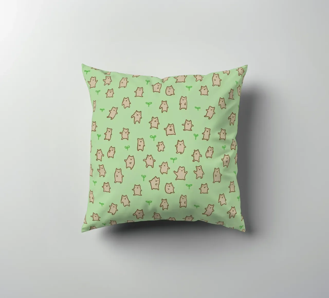 Tiny Bears Pattern decorative cushion by Sophie Corrigan