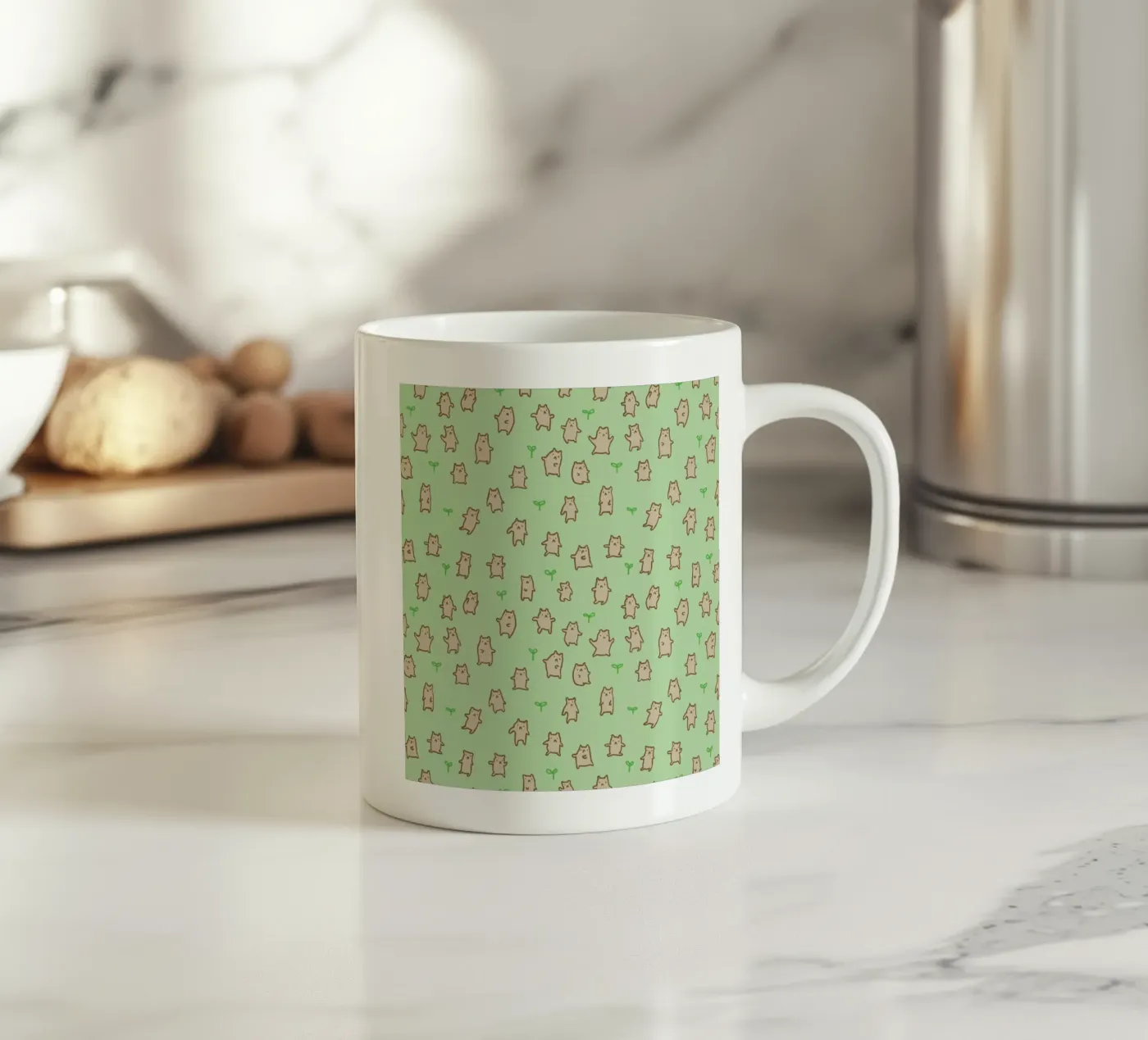 Tiny Bears Pattern ceramic mug by Sophie Corrigan