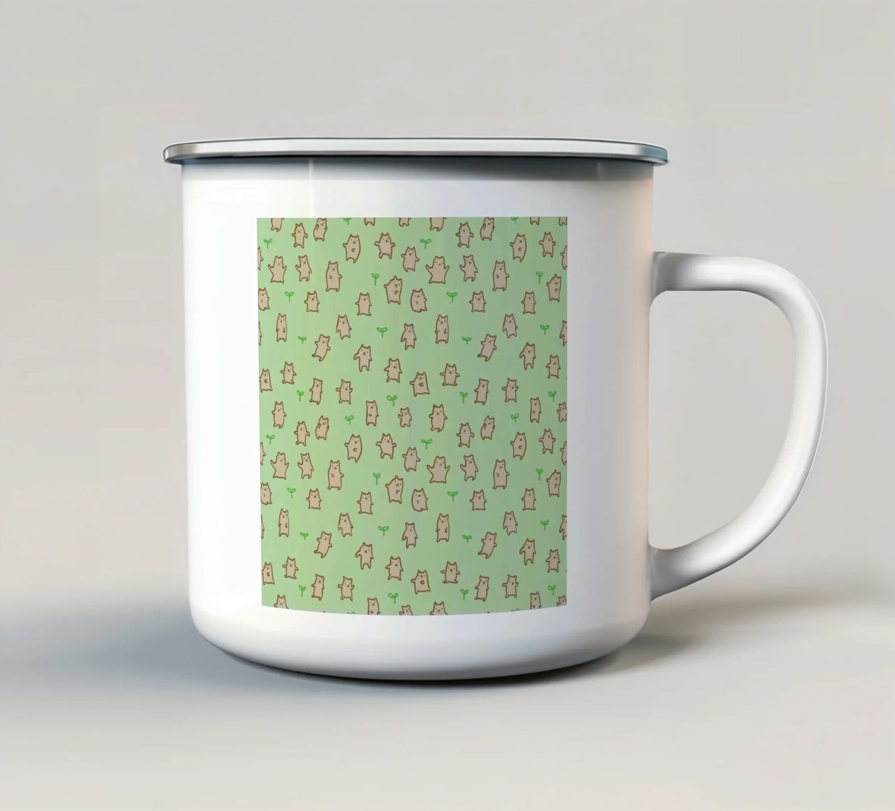 Tiny Bears Pattern tazza in smalto da Sophie Corrigan