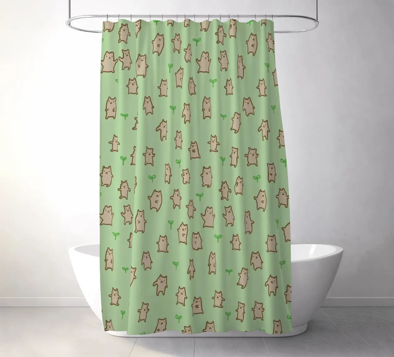 Tiny Bears Pattern cortina de baño de Sophie Corrigan