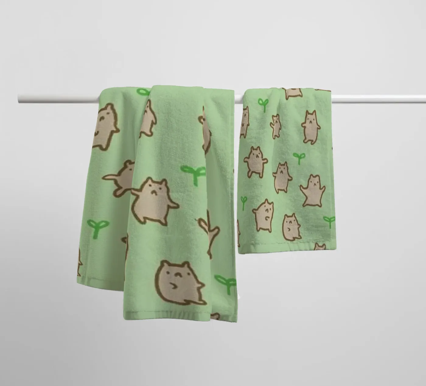 Tiny Bears Pattern badhanddoek van Sophie Corrigan