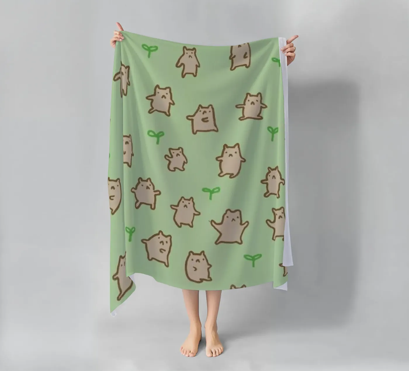 Tiny Bears Pattern beach towel by Sophie Corrigan