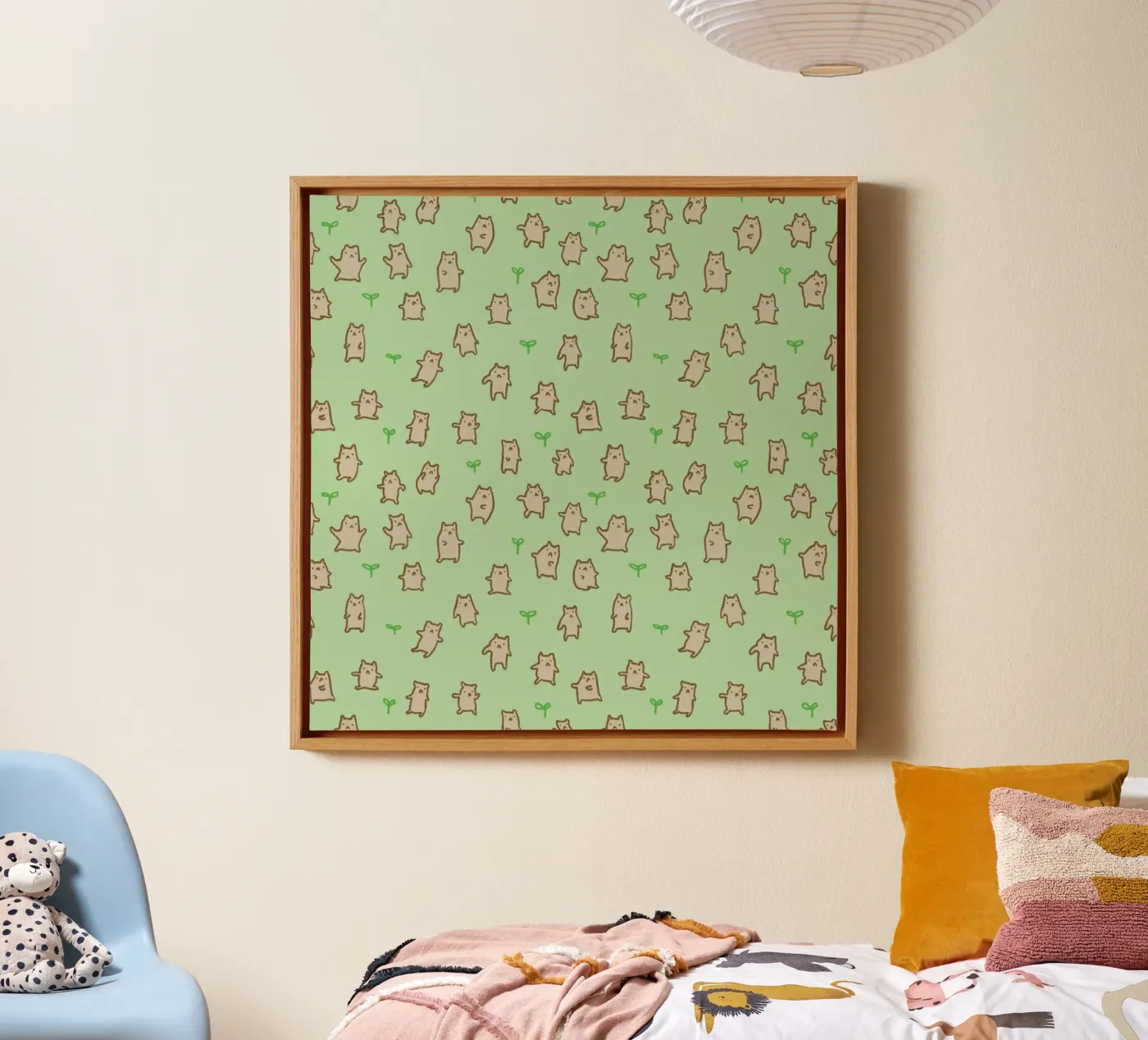 Tiny Bears Pattern canvas by Sophie Corrigan