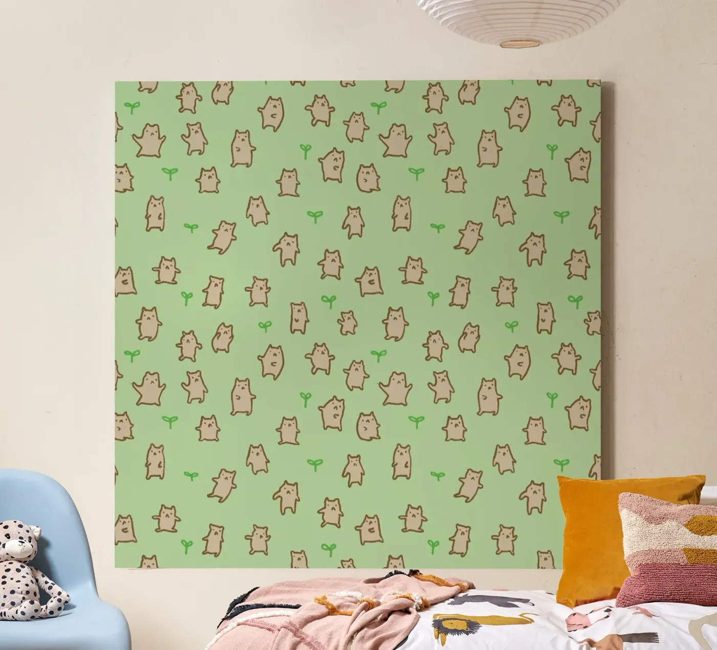 Tiny Bears Pattern canvas van Sophie Corrigan