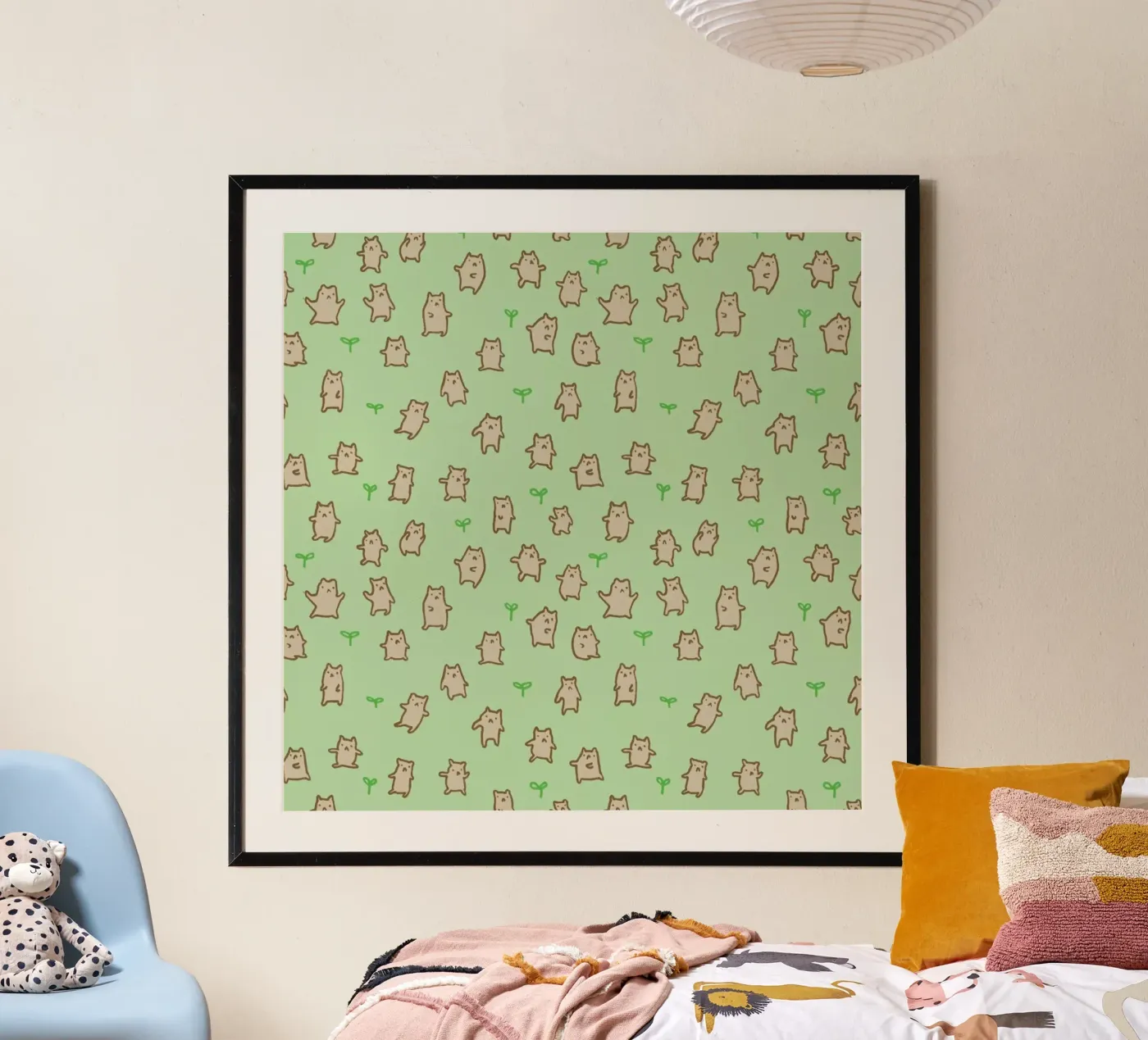Tiny Bears Pattern poster van Sophie Corrigan