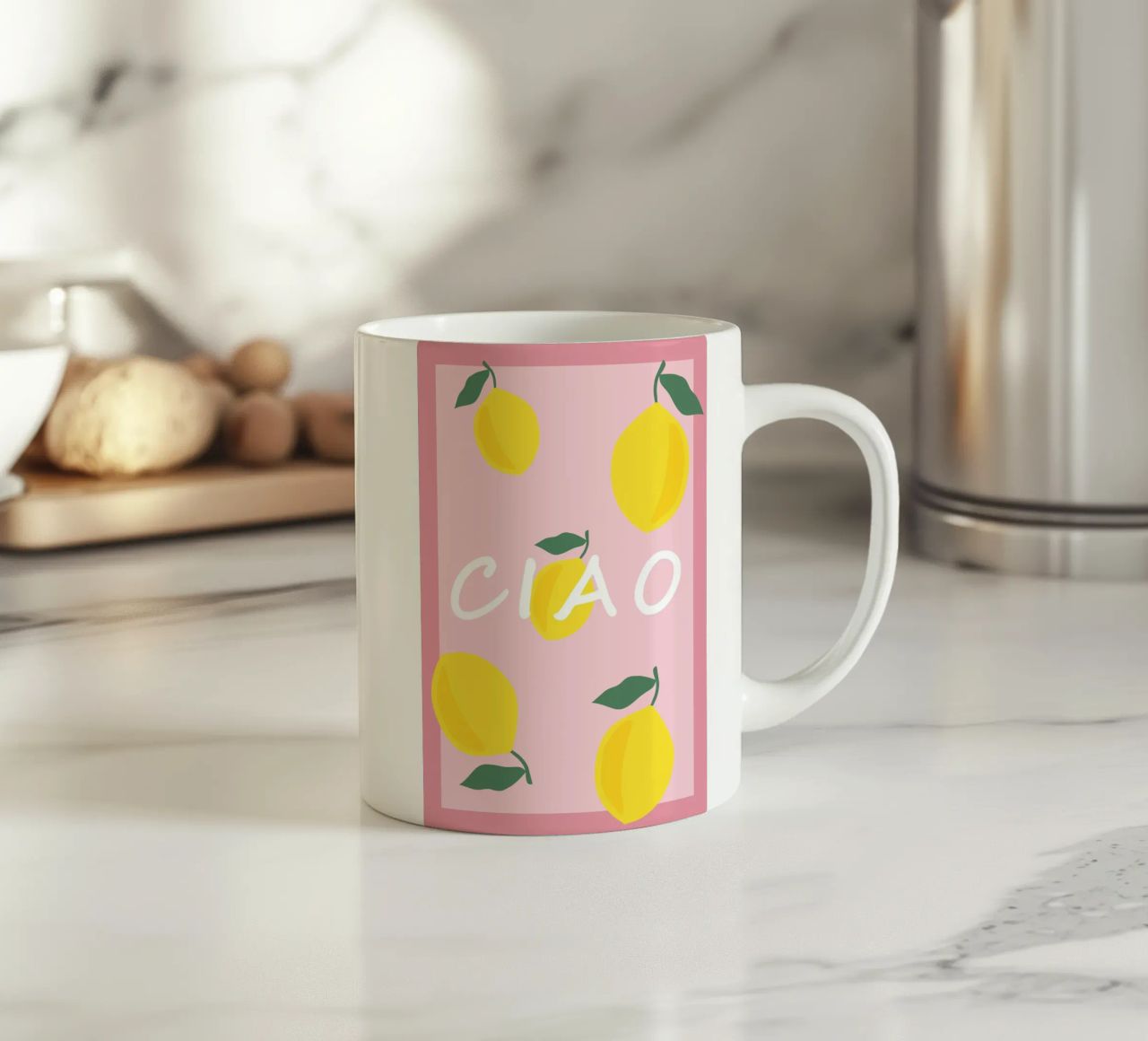 Arte estiva al limone CIAO tazza in ceramica da pdigitalprints