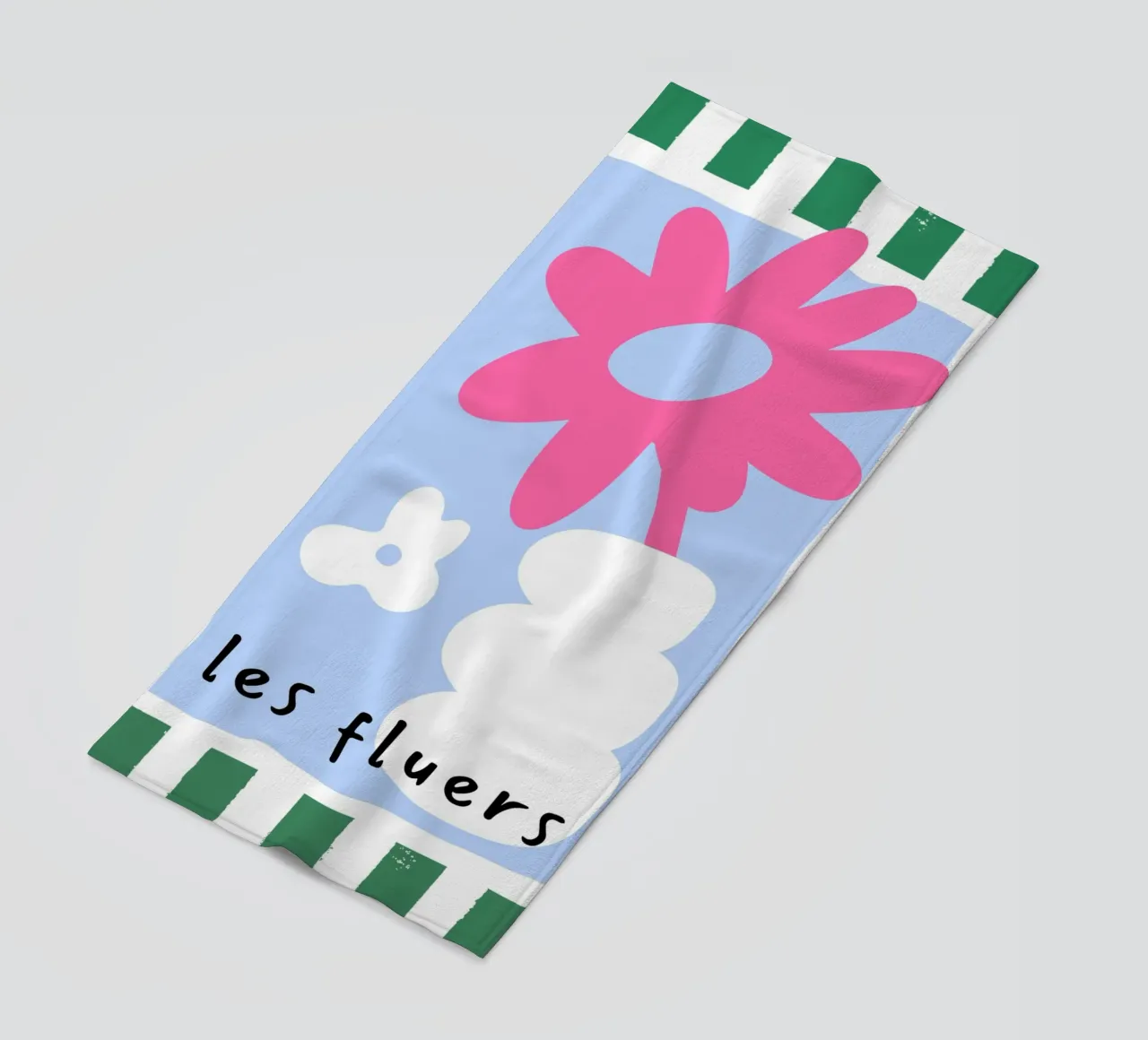 Les Fluers, arte francese, colori della dopamina telo mare da pdigitalprints