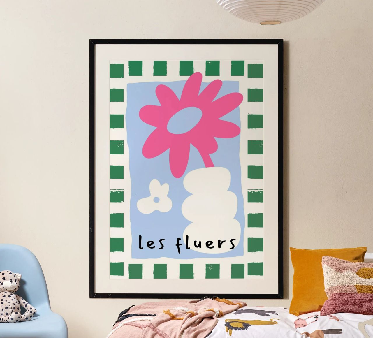 Les Fluers, l'art français, les couleurs de la dopamine poster de pdigitalprints
