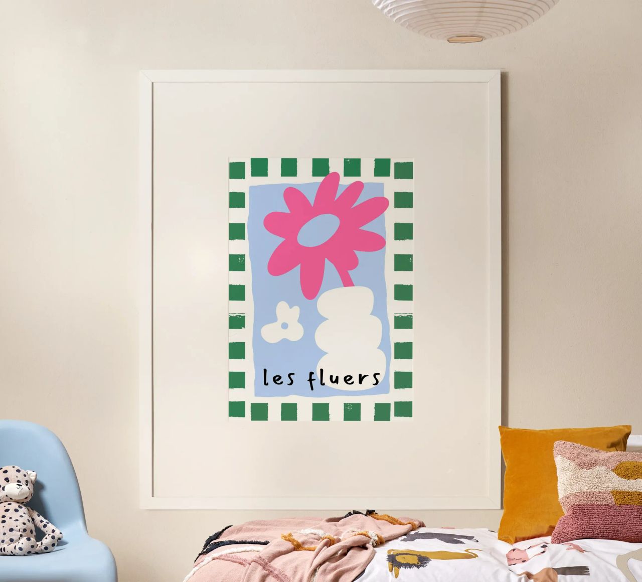 Les Fluers, l'art français, les couleurs de la dopamine poster de pdigitalprints