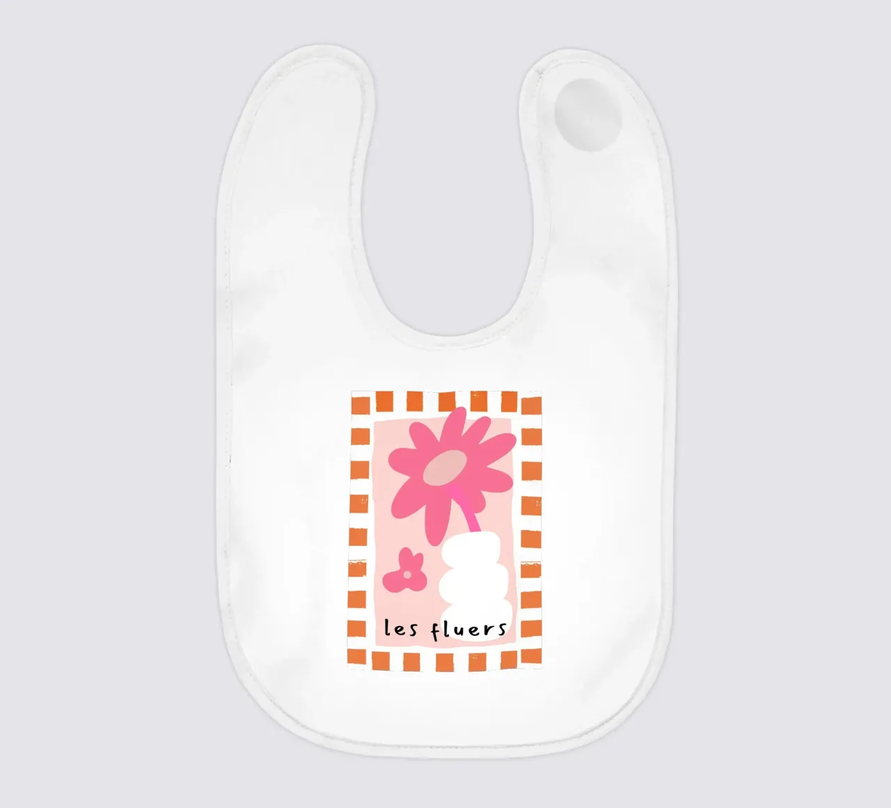 Les Fluers, detto francese, astratto floreale bavaglino da pdigitalprints