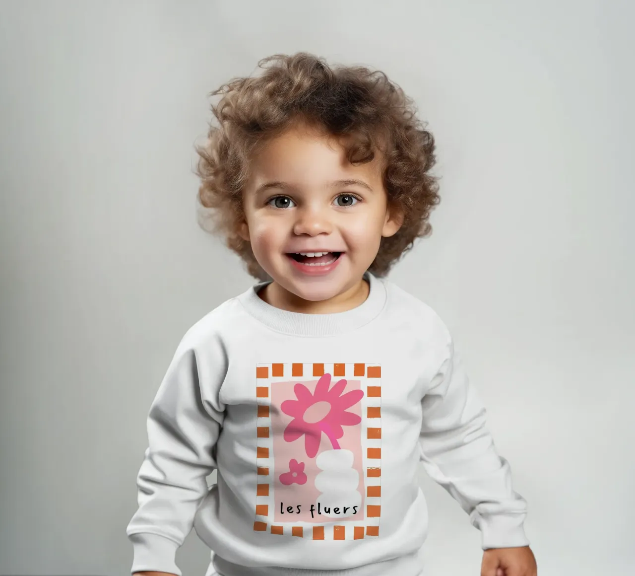 Les Fluers, detto francese, astratto floreale felpa neonato da pdigitalprints