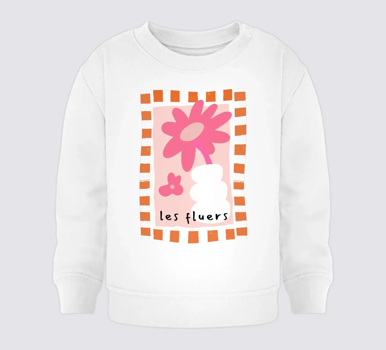 Les Fluers, detto francese, astratto floreale felpa neonato da pdigitalprints