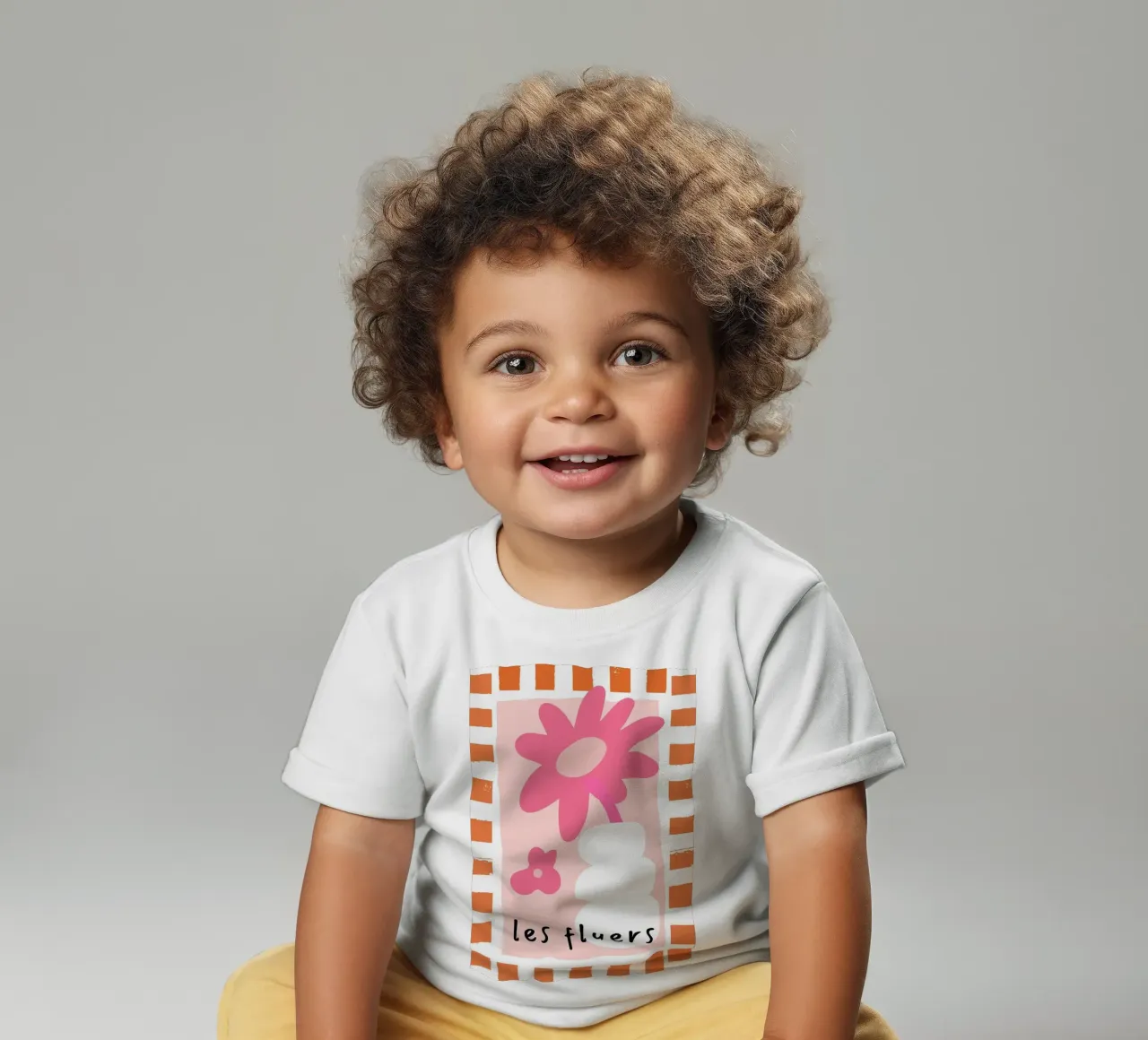Les Fluers, French Saying, floral abstract baby t-shirt by pdigitalprints