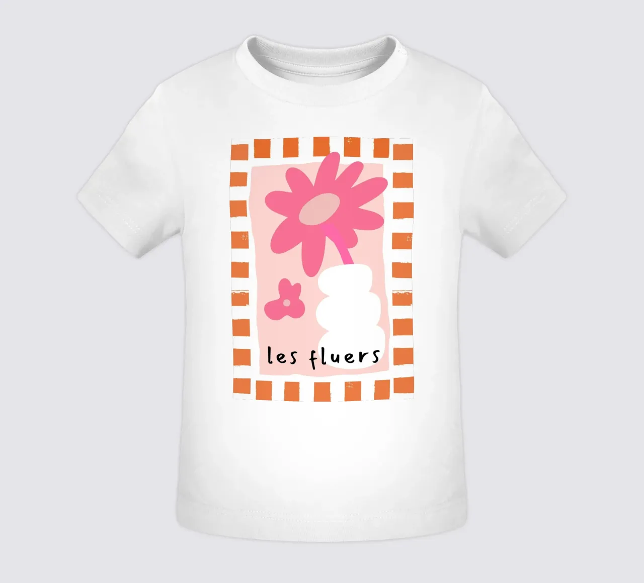 Les Fluers, French Saying, floral abstract baby t-shirt by pdigitalprints