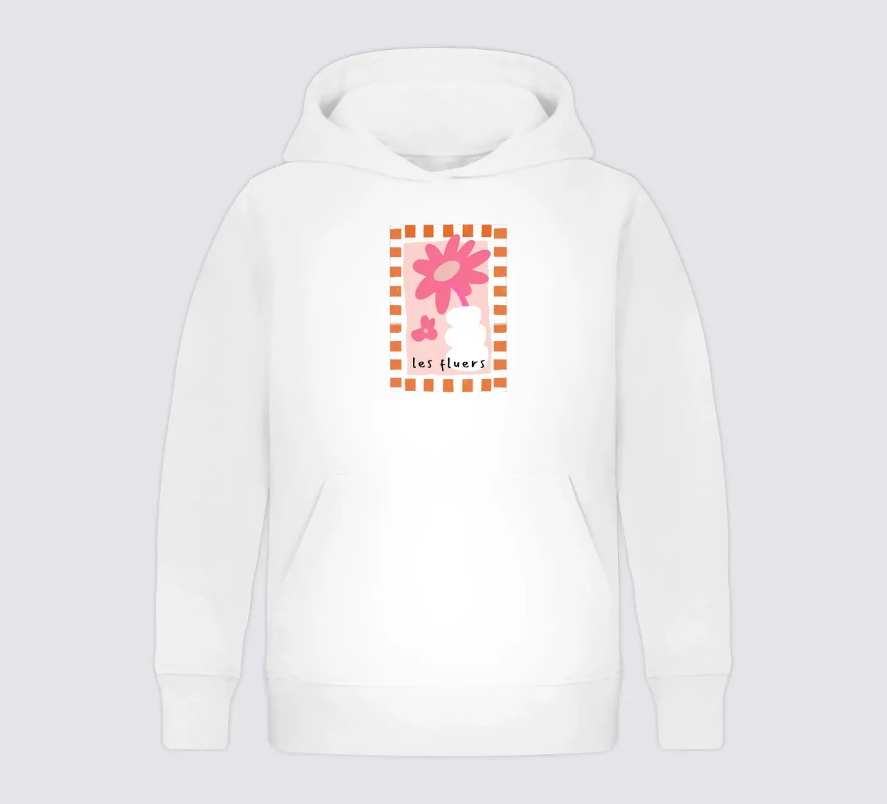 Les Fluers, French Saying, floral abstract kids hoodie by pdigitalprints