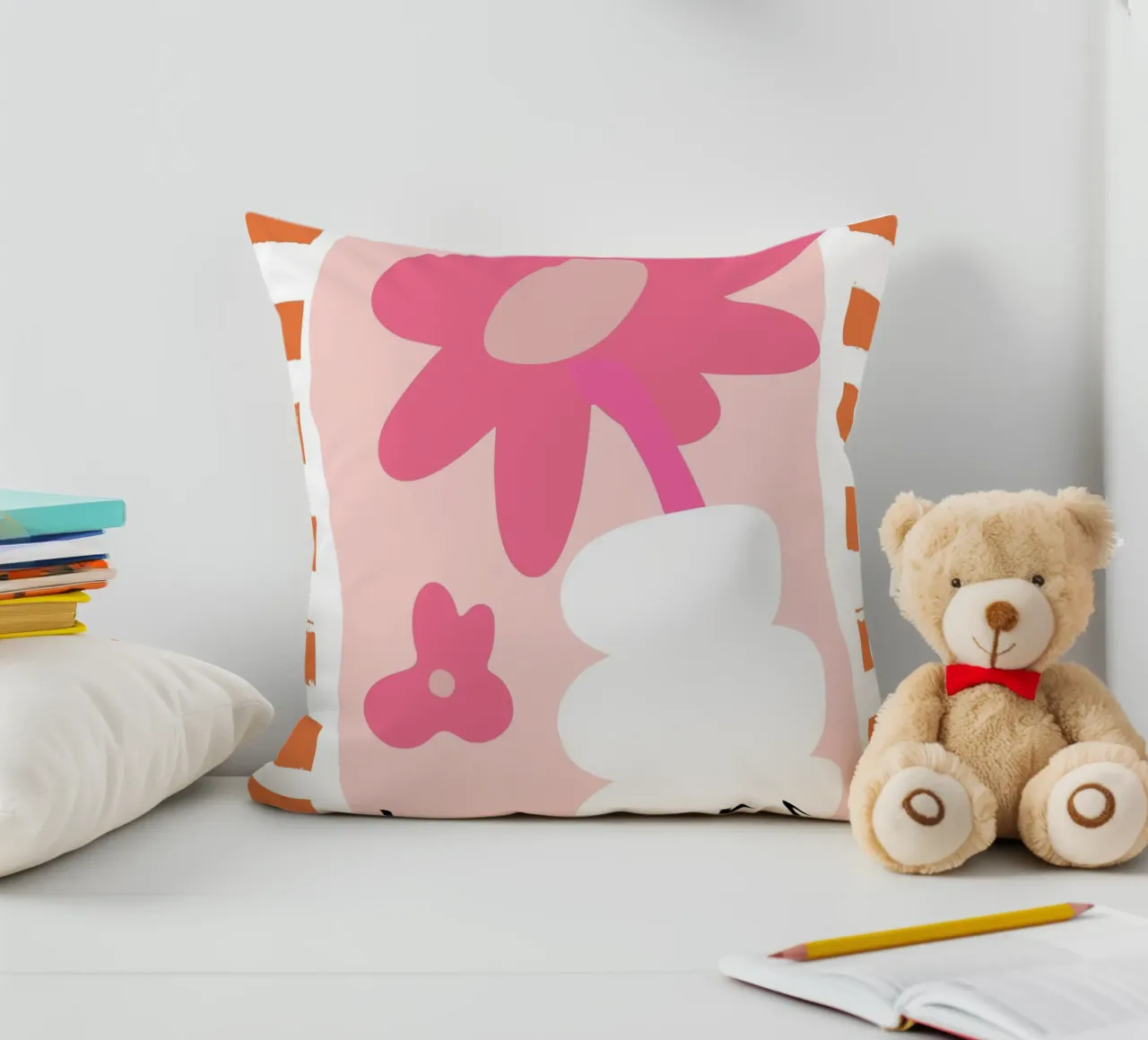 Les Fluers, detto francese, astratto floreale cuscino da pdigitalprints
