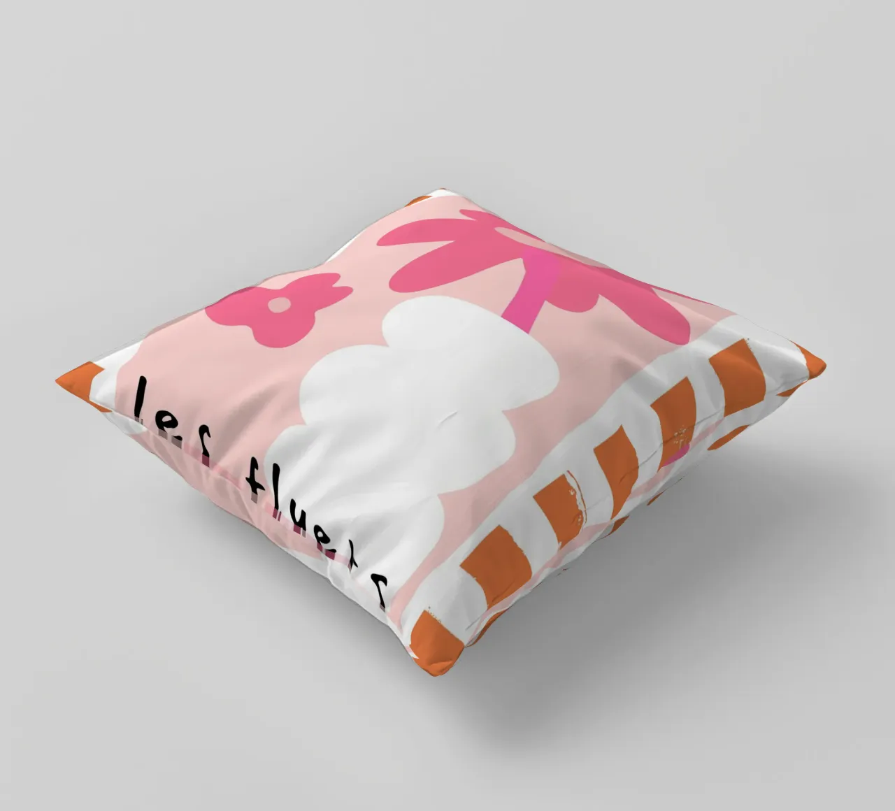 Les Fluers, detto francese, astratto floreale cuscino da pdigitalprints
