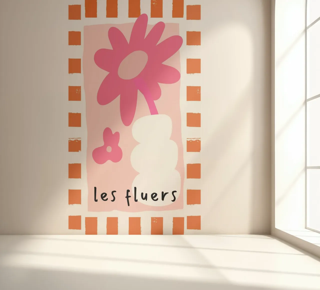 Les Fluers, French Saying, floral abstract photo wallpaper by pdigitalprints