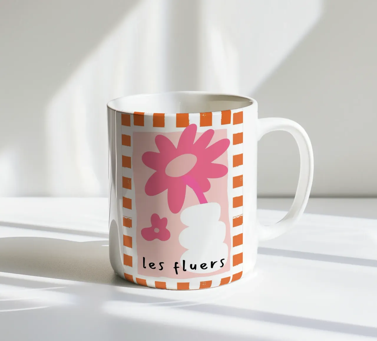Les Fluers, detto francese, astratto floreale tazza in ceramica da pdigitalprints