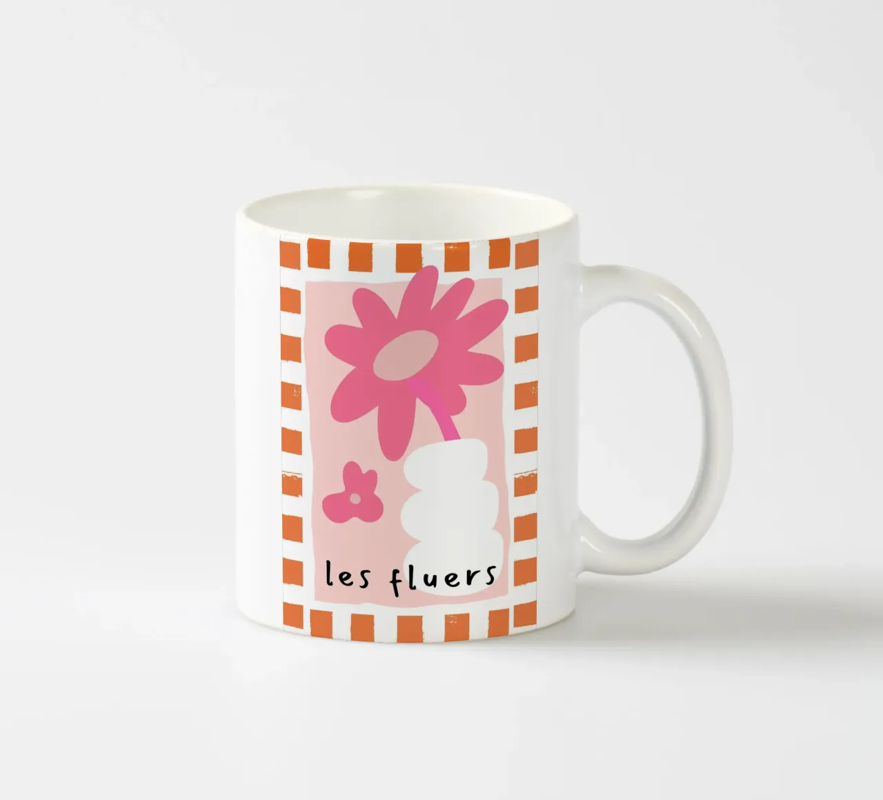Les Fluers, detto francese, astratto floreale tazza in ceramica da pdigitalprints