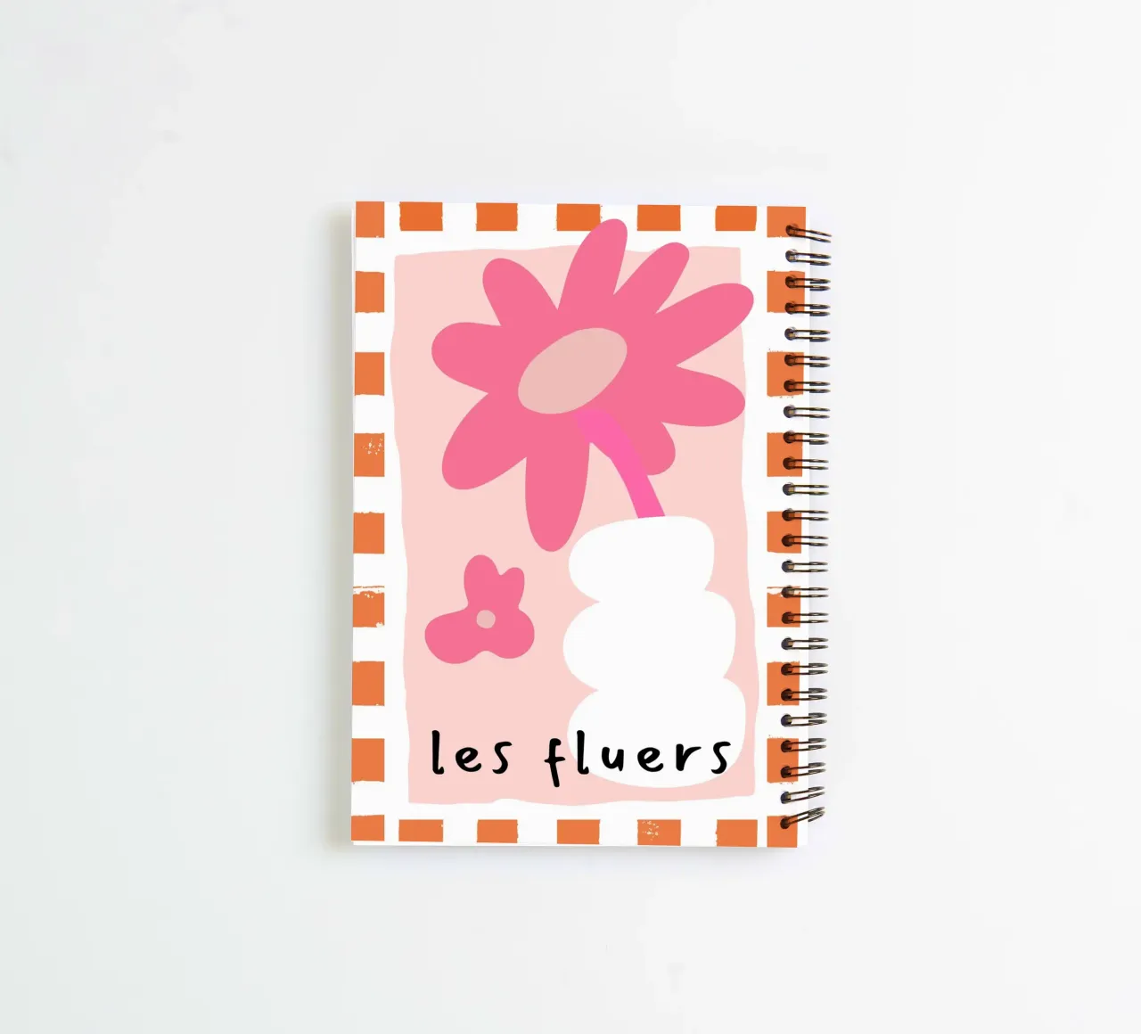 Les Fluers, French Saying, floral abstract spiral notebook by pdigitalprints