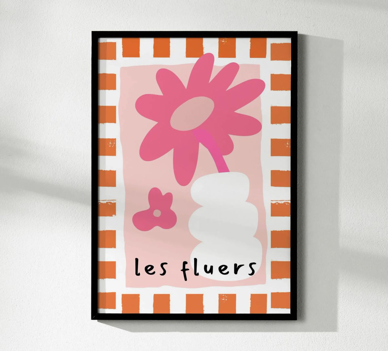Les Fluers, dicton français, abstrait floral poster de pdigitalprints