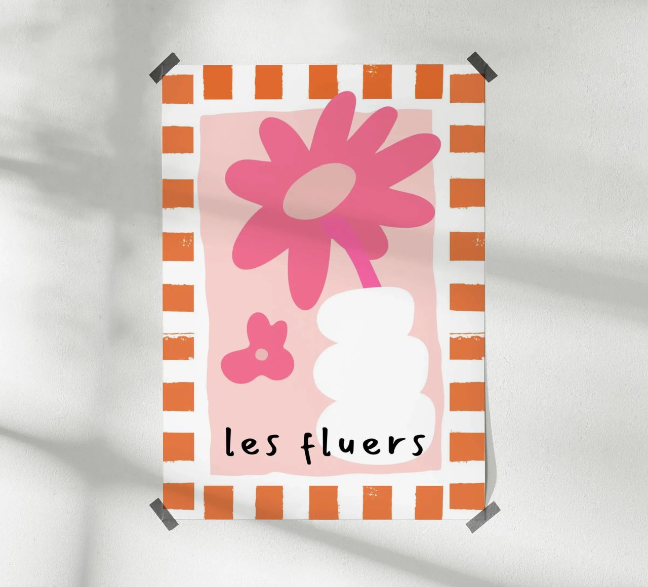 Les Fluers, dicton français, abstrait floral poster de pdigitalprints