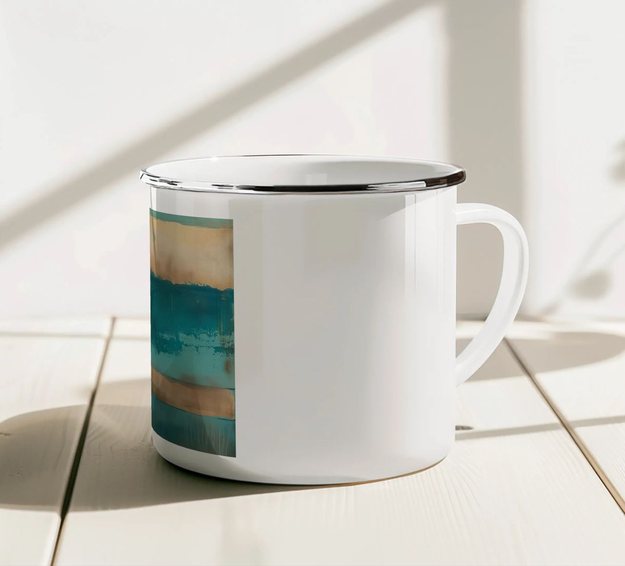 Linea astratta sfumata tazza in smalto da Carinaprint