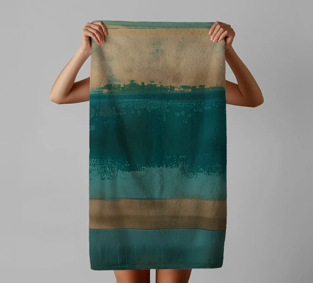 Abstract line gradient towel by Carinaprint