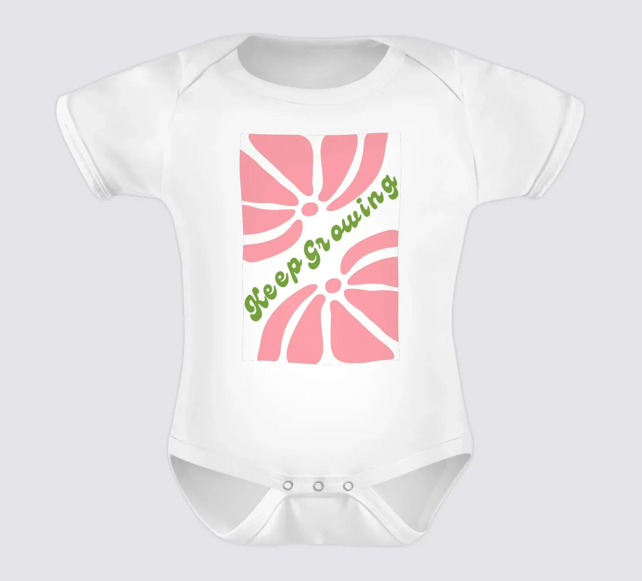 Wachsen Sie positiv weiter Zitate Kurzarm Babybody von pdigitalprints