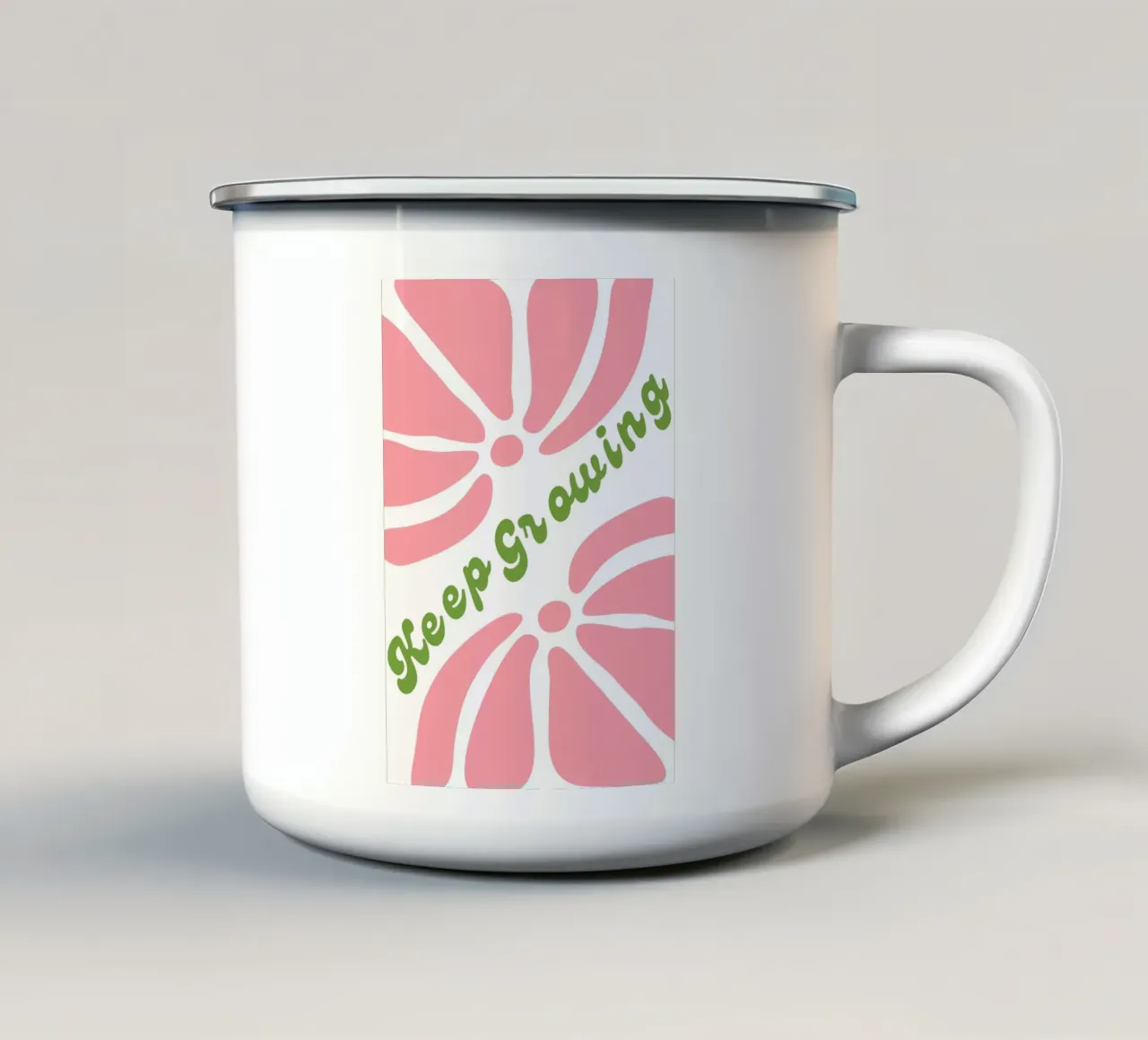 Continuare a crescere Citazioni positive tazza in smalto da pdigitalprints