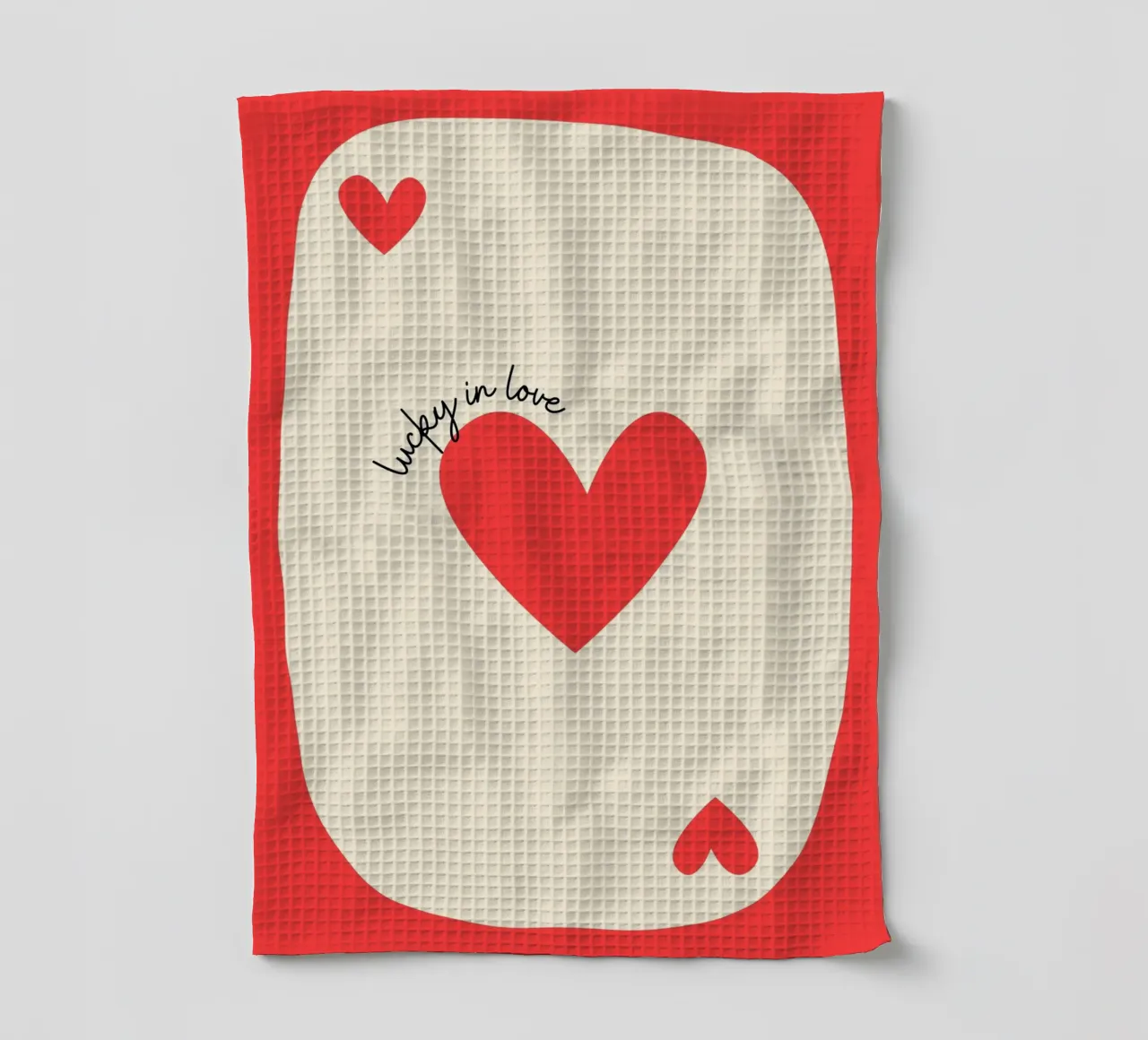 Luky in der Liebe, Positives Zitat, VALENTINE Geschirrtuch von pdigitalprints