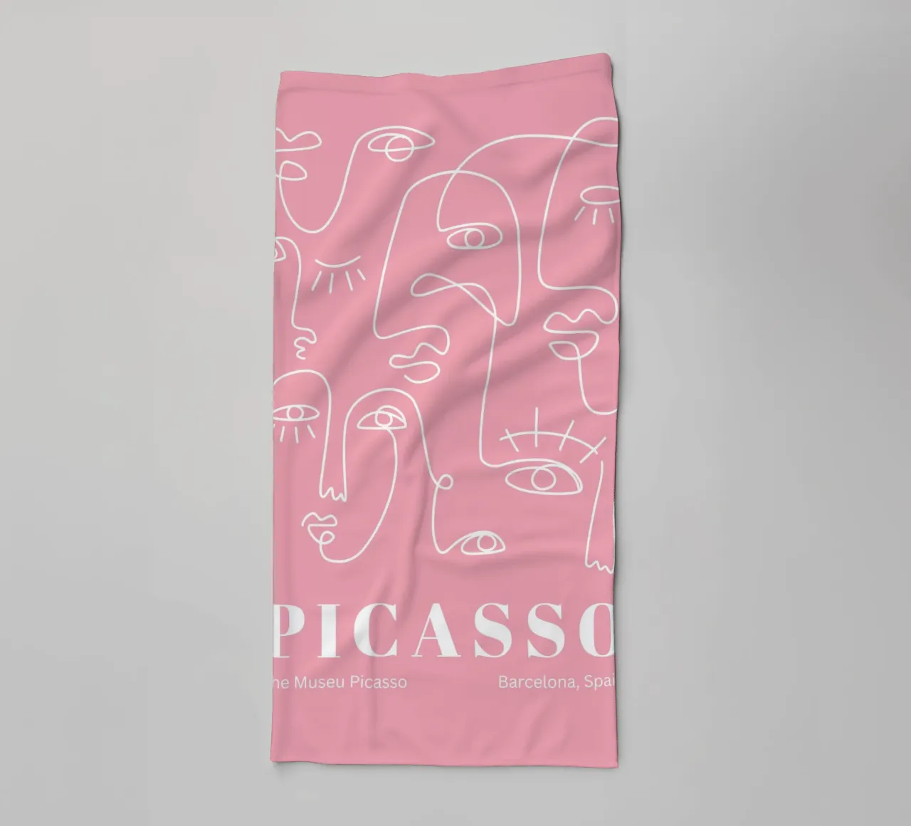 Picasso abstract pink art towel by pdigitalprints