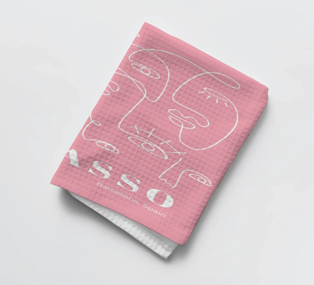 Picasso abstract pink art tea towel by pdigitalprints