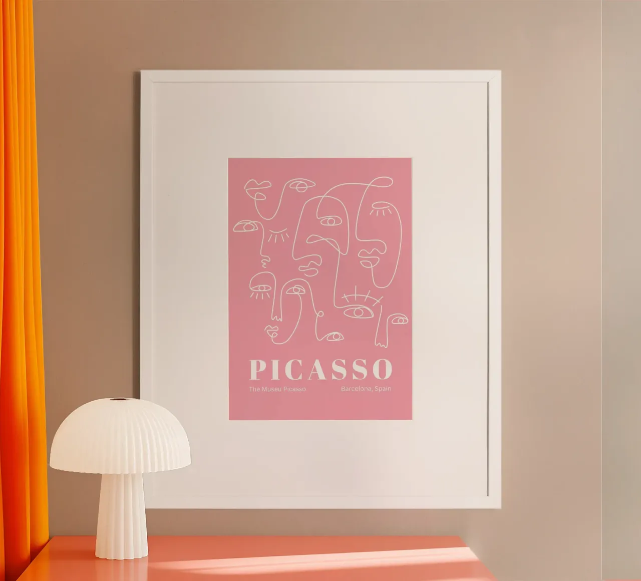 Picasso abstrakte rosa Kunst Poster von pdigitalprints