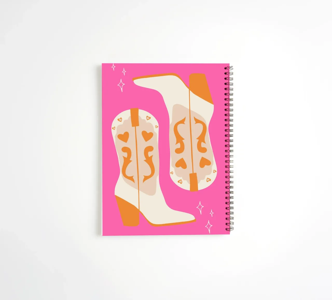 Rosa Cowboy-Stiefel, Western-Kunst, Rodeo, Cowgirl Ringbuch von pdigitalprints