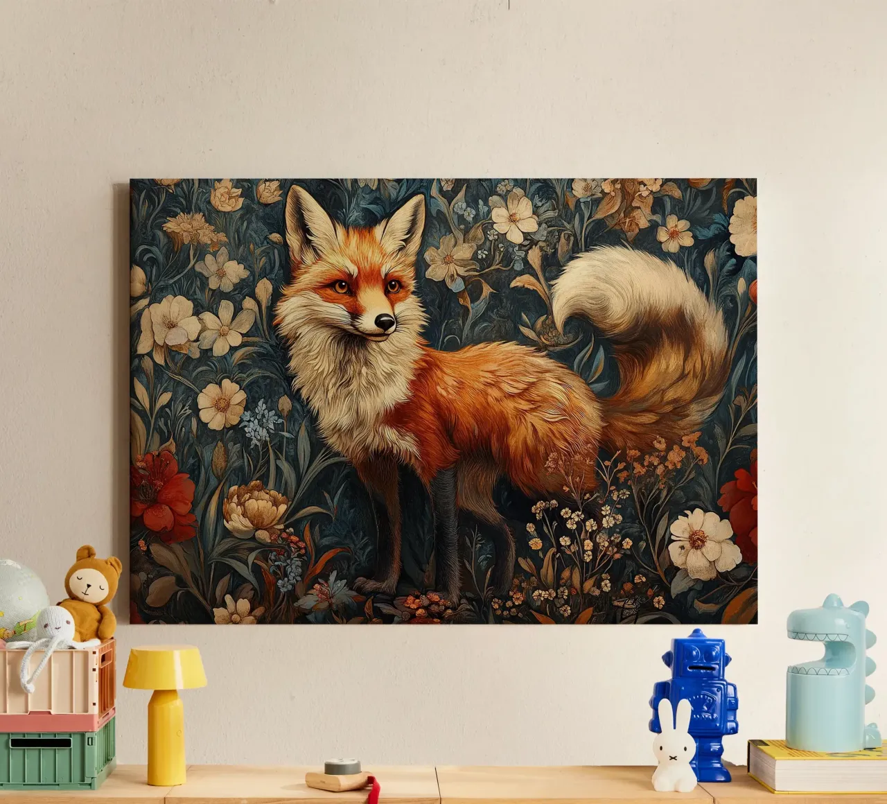William Morris "In the Silence of the Forest" canvas with Floater frame by Botanical Art Studio