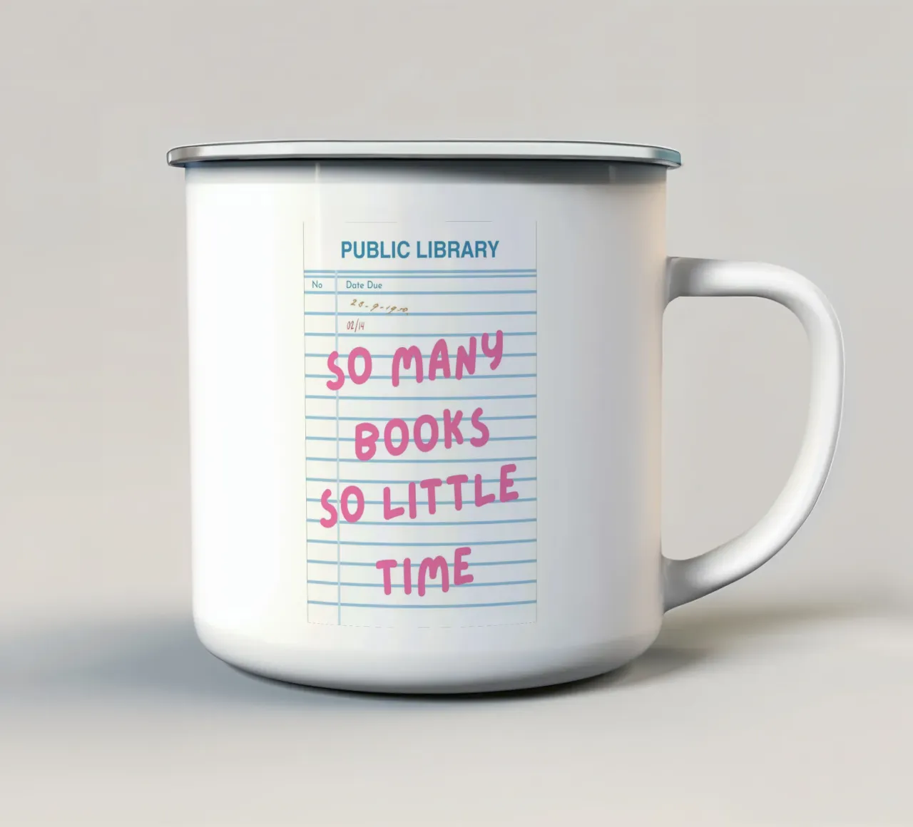 So viele Bücher, so wenig Zeit, Bücher Zitat Emaille Tasse von pdigitalprints