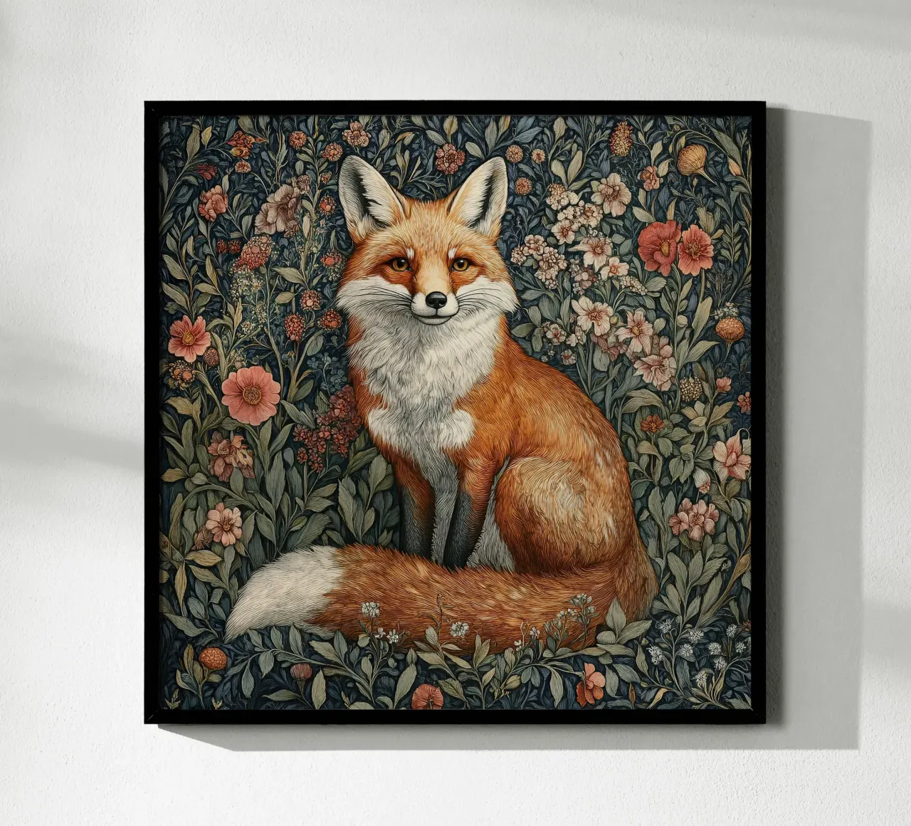William Morris - Volpe e flora in armonia poster con telaio in plastica da Botanical Art Studio