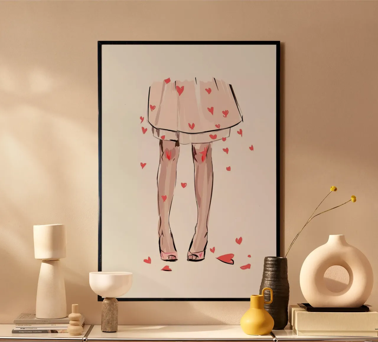 Hearts poster con telaio in legno da Kateřina Bažantová