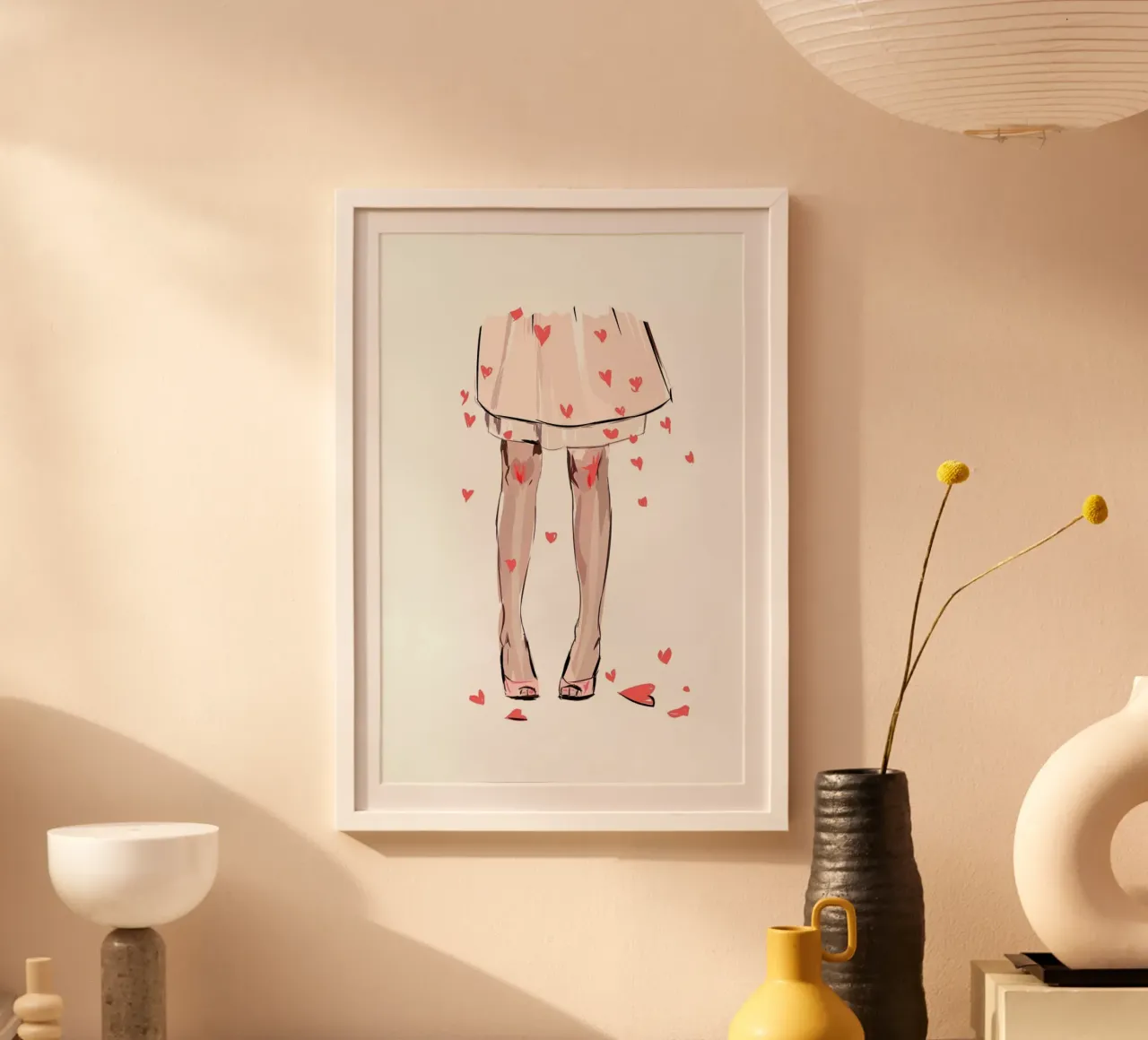 Hearts poster con telaio in legno da Kateřina Bažantová