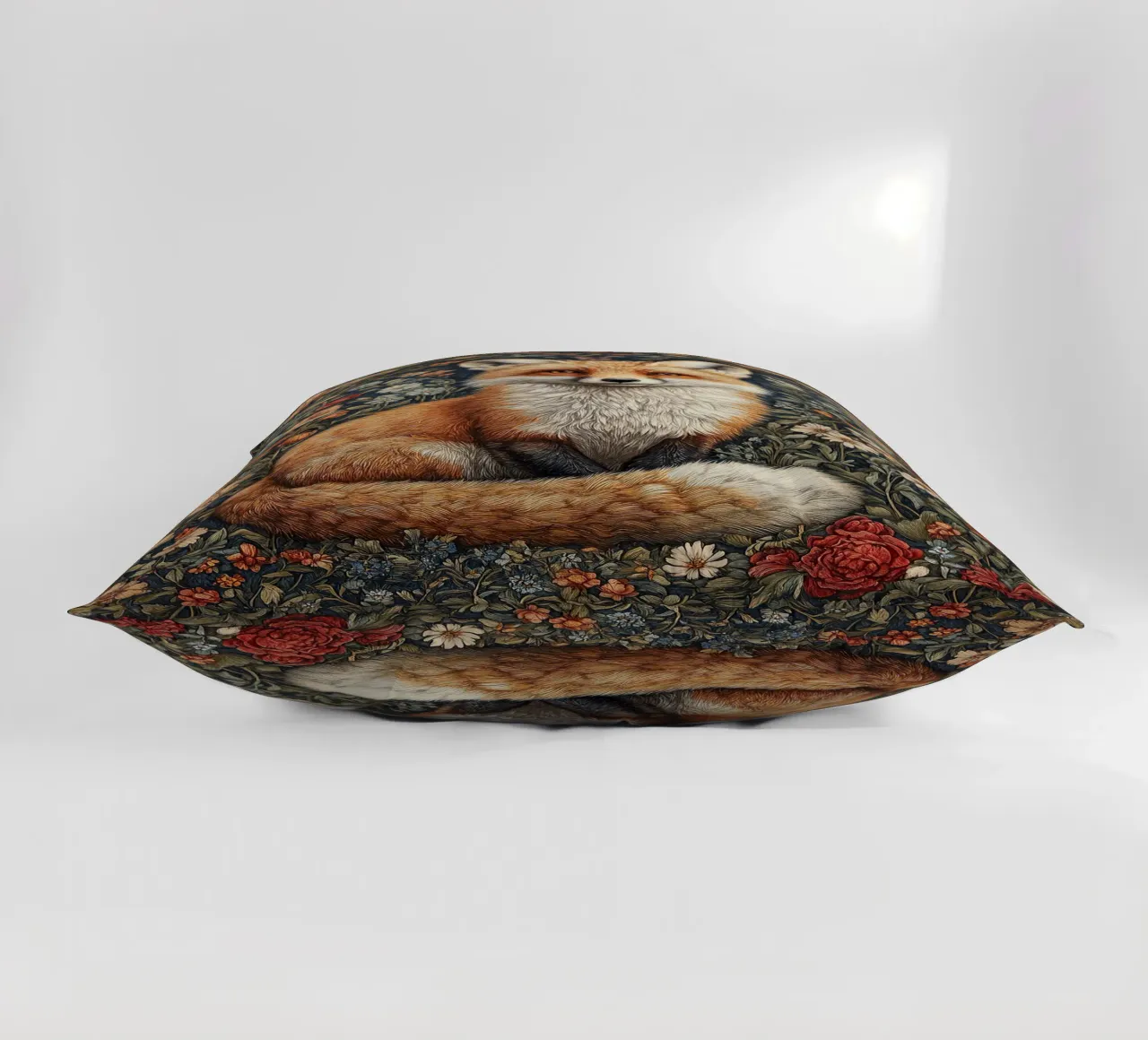 William Morris "The shy king of the forest" decorative cushion by Botanical Art Studio